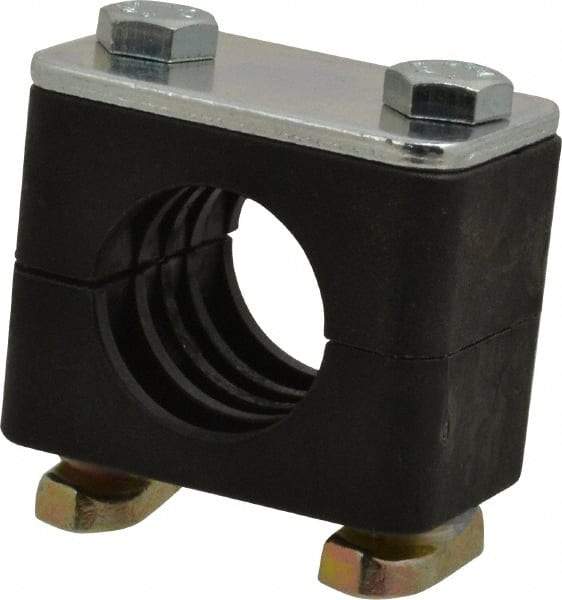 HYDAC - 1.97" Wide x 1.69" High x 1.18" Deep, Polypropylene Standard Duty C-Rail Mount Vibration-Control Clamp - Carbon Steel Plate, Mount with C-Rail Nuts, Top plates, Clamp Pairs, and Bolts - Industrial Tool & Supply
