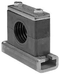 HYDAC - 3.35" Wide x 2.52" High x 1.18" Deep, Polypropylene Heavy Duty C-Rail Mount Vibration-Control Clamp - Carbon Steel Plate, Mount with C-Rail Nuts, Top plates, Clamp Pairs, and Bolts - Industrial Tool & Supply