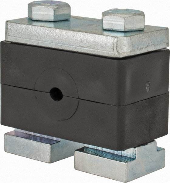 HYDAC - 2.87" Wide x 1.89" High x 1.18" Deep, Polypropylene Heavy Duty C-Rail Mount Vibration-Control Clamp - Carbon Steel Plate, Mount with C-Rail Nuts, Top plates, Clamp Pairs, and Bolts - Industrial Tool & Supply
