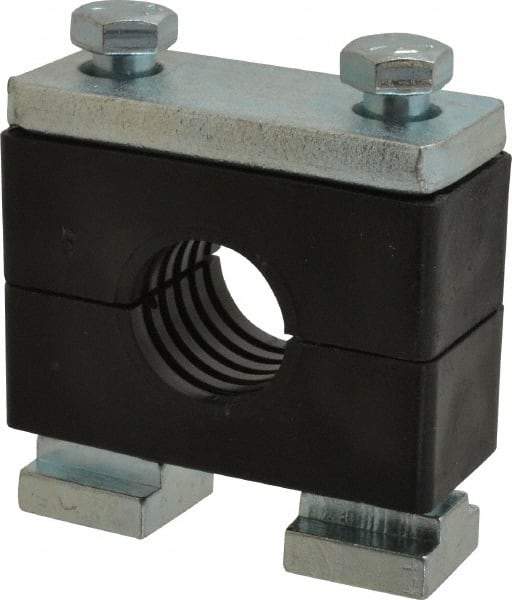 HYDAC - 3.35" Wide x 2.52" High x 1.18" Deep, Polypropylene Heavy Duty C-Rail Mount Vibration-Control Clamp - Carbon Steel Plate, Mount with C-Rail Nuts, Top plates, Clamp Pairs, and Bolts - Industrial Tool & Supply