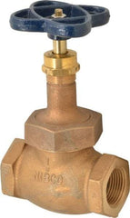 NIBCO - 1" Pipe, Threaded Ends, Bronze Integral Globe Valve - PTFE Disc, Screw-In Bonnet, 200 psi WOG, 125 psi WSP, Class 125 - Industrial Tool & Supply