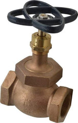 NIBCO - 1-1/4" Pipe, Threaded Ends, Bronze Integral Globe Valve - PTFE Disc, Screw-In Bonnet, 200 psi WOG, 125 psi WSP, Class 125 - Industrial Tool & Supply