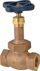 NIBCO - 3/4" Pipe, Threaded Ends, Bronze Renewable Full Plug Disc Globe Valve - Alloy Threads Disc, Union Bonnet, 400 psi WOG, 200 psi WSP, Class 200 - Industrial Tool & Supply