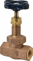 NIBCO - 3/8" Pipe, Threaded Ends, Bronze Integral Globe Valve - Bronze Disc, Union Bonnet, 600 psi WOG, 300 psi WSP, Class 300 - Industrial Tool & Supply