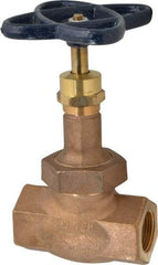 NIBCO - 1" Pipe, Threaded Ends, Bronze Integral Globe Valve - PTFE Disc, Union Bonnet, 600 psi WOG, 300 psi WSP, Class 300 - Industrial Tool & Supply