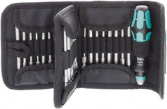 Wera - 33 Piece, 1/4" Drive Screwdriver Power Bit Set - #1, #2 & #3 Phillips, Tamperproof 2 to 6mm Hex, Tamperproof TR8 to TR40 Torx, #1, #2 & #3 Pozidriv, 1.2x6.5mm Slotted, #6, #8 & #10 Torq, #1, #2, #3 & #4 Tri-Wing, #4, #6, #8 & #10 Spanner - Industrial Tool & Supply