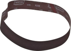 Norton - 2" Wide x 42" OAL, 120 Grit, Aluminum Oxide Abrasive Belt - Aluminum Oxide, Fine, Coated, Series R228 - Industrial Tool & Supply