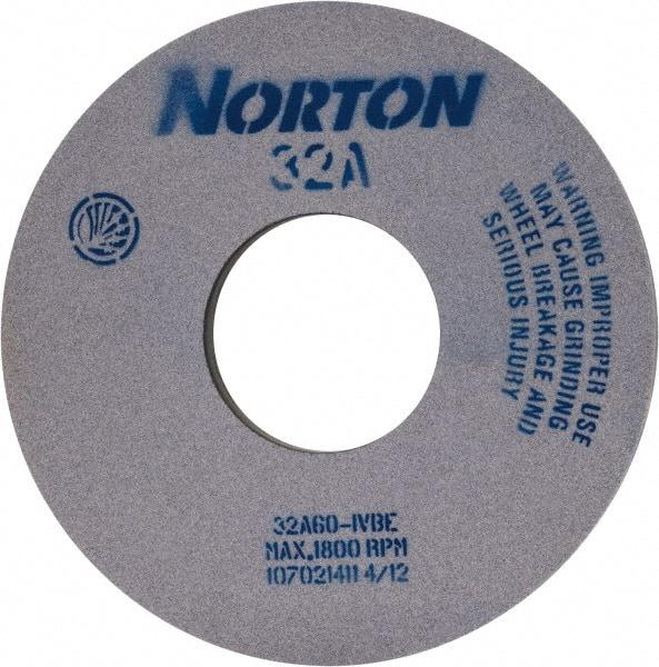 Norton - 14" Diam x 5" Hole x 1" Thick, I Hardness, 60 Grit Surface Grinding Wheel - Aluminum Oxide, Type 1, Medium Grade, 1,800 Max RPM, Vitrified Bond - Industrial Tool & Supply