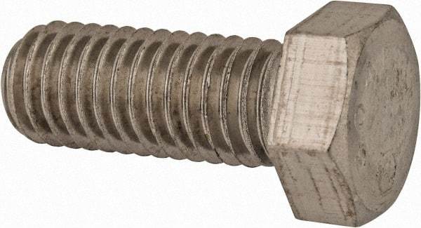 Made in USA - 1/2-13 UNC, 1-1/4" Length Under Head Hex Head Cap Screw - Grade 18-8 Stainless Steel, Uncoated, 3/4" Hex - Industrial Tool & Supply