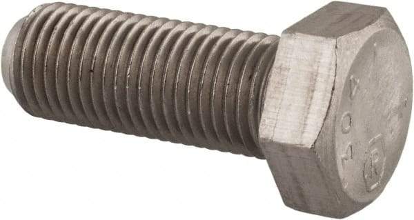 Made in USA - 3/8-24 UNF, 1" Length Under Head Hex Head Cap Screw - Grade 18-8 Stainless Steel, Uncoated, 9/16" Hex - Industrial Tool & Supply