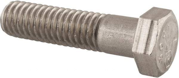 Made in USA - 3/8-24 UNF, 1-1/2" Length Under Head Hex Head Cap Screw - Grade 18-8 Stainless Steel, Uncoated, 9/16" Hex - Industrial Tool & Supply