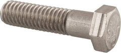 Made in USA - 3/8-24 UNF, 1-1/2" Length Under Head Hex Head Cap Screw - Grade 18-8 Stainless Steel, Uncoated, 9/16" Hex - Industrial Tool & Supply