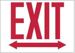 NMC - Exit, Pressure Sensitive Vinyl Exit Sign - 14" Wide x 10" High - Industrial Tool & Supply