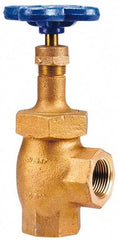 NIBCO - 2-1/2" Pipe, Class 150, Threaded Bronze Renewable Angle Gate Valve - 300 WOG, 150 WSP, Union Bonnet - Industrial Tool & Supply
