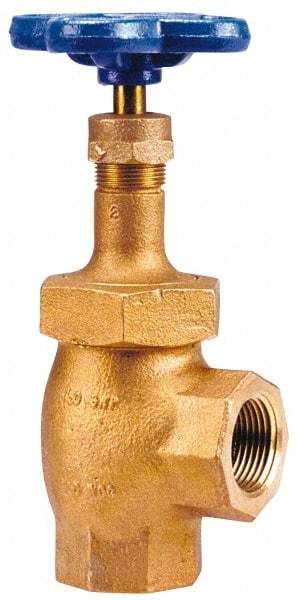 NIBCO - 1" Pipe, Class 150, Threaded Bronze Renewable Angle Gate Valve - 300 WOG, 150 WSP, Union Bonnet - Industrial Tool & Supply
