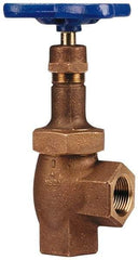 NIBCO - 1-1/4" Pipe, Class 300, Threaded Bronze Renewable Angle Gate Valve - 600 WOG, 300 WSP, Union Bonnet - Industrial Tool & Supply