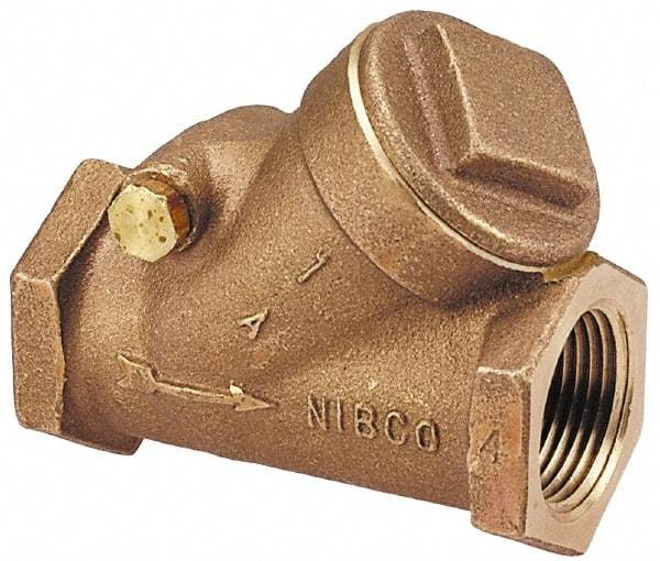 NIBCO - 3/8" Bronze Check Valve - Y-Pattern, FNPT x FNPT, 600 WOG - Industrial Tool & Supply