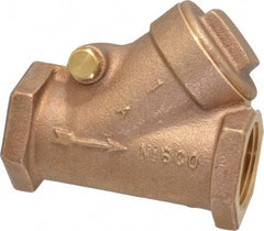 NIBCO - 1" Bronze Check Valve - Y-Pattern, FNPT x FNPT, 200 WOG - Industrial Tool & Supply