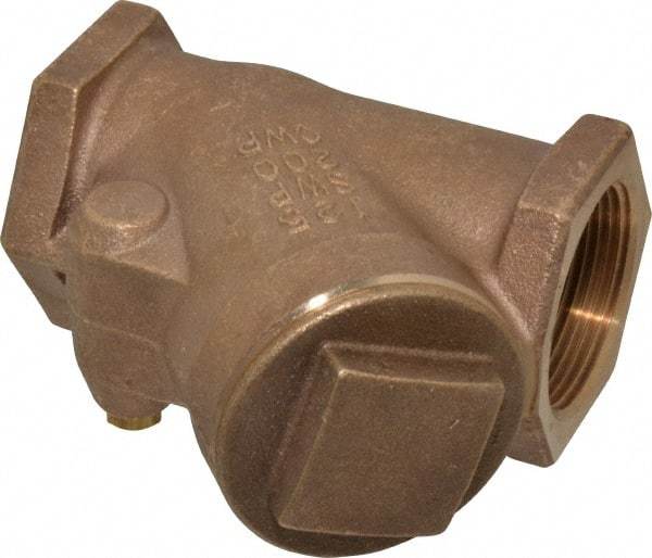 NIBCO - 1-1/2" Bronze Check Valve - Y-Pattern, FNPT x FNPT, 200 WOG - Industrial Tool & Supply