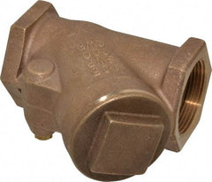 NIBCO - 1-1/2" Bronze Check Valve - Y-Pattern, FNPT x FNPT, 200 WOG - Industrial Tool & Supply