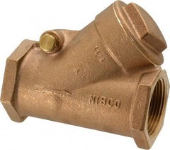 NIBCO - 1-1/4" Bronze Check Valve - Y-Pattern, FNPT x FNPT, 200 WOG - Industrial Tool & Supply