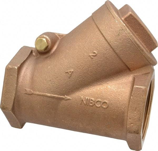 NIBCO - 2" Bronze Check Valve - Y-Pattern, FNPT x FNPT, 200 WOG - Industrial Tool & Supply