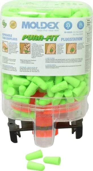 Moldex - Disposable Non-Refillable Earplug Dispenser with 33 dB Earplugs - Green Earplugs, 250 Pairs, Includes Mounting Bracket, Template & Hardware - Industrial Tool & Supply