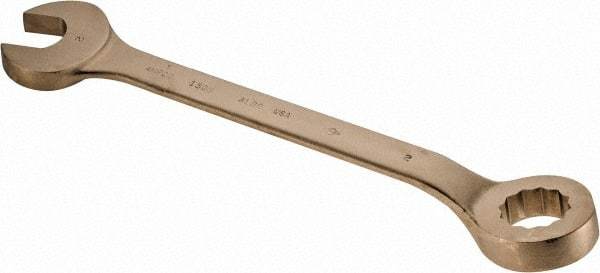 Ampco - 2" 12 Point Offset Combination Wrench - 15° Offset Angle, 22-3/4" OAL, Aluminum Bronze, Plain Finish - Industrial Tool & Supply