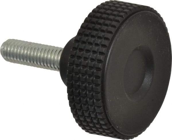 Elesa - 1.96" Head, Knurled Knob - Threaded Stem, Plastic - Industrial Tool & Supply