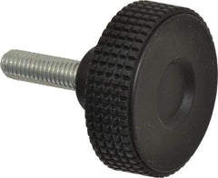 Elesa - 1.96" Head, Knurled Knob - Threaded Stem, Plastic - Industrial Tool & Supply