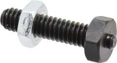 Jergens - 1/4-20 Thread, 7/16" Size, 1-1/4" Long, Black Oxide Coated, Low Carbon Steel Clamp Rest - 29/32" Thread Length, 5/32" Pin Diam x 5/64" Pin Height, 11/64" Nut Height - Industrial Tool & Supply