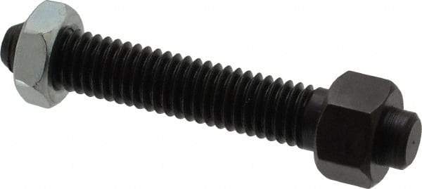 Jergens - 3/8-16 Thread, 9/16" Size, 2-1/2" Long, Black Oxide Coated, Low Carbon Steel Clamp Rest - 1-13/16" Thread Length, 11/32" Pin Diam x 5/32" Pin Height, 11/32" Nut Height - Industrial Tool & Supply