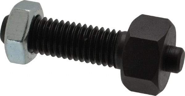 Jergens - 1/2-13 Thread, 7/8" Size, 2-3/8" Long, Black Oxide Coated, Low Carbon Steel Clamp Rest - 1-1/2" Thread Length, 11/32" Pin Diam x 3/16" Pin Height, 1/2" Nut Height - Industrial Tool & Supply