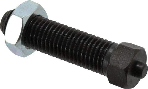 Jergens - 3/4-10 Thread, 7/8" Size, 3-1/2" Long, Black Oxide Coated, Low Carbon Steel Clamp Rest - 2-3/8" Thread Length, 11/32" Pin Diam x 3/16" Pin Height, 1/2" Nut Height - Industrial Tool & Supply