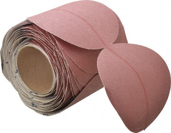 Norton - 6" Diam, 80 Grit Ceramic Adhesive PSA Disc - Coarse Grade, Maroon, F Weighted Backing, Flexible - Industrial Tool & Supply