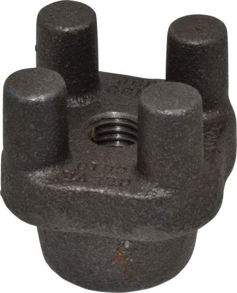 Jergens - 2-1/2" Diam, 2-3/8" High, 9/16" Thread, Tapped Bar Knob - 1-3/4" Projection, 1-1/2" Hub Diam, ASTM 32510 Malleable - Industrial Tool & Supply