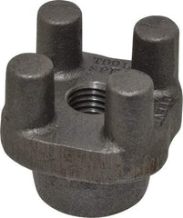 Jergens - 2-1/2" Diam, 2-3/8" High, 9/16" Thread, Tapped Bar Knob - 1-3/4" Projection, 1-1/2" Hub Diam, ASTM 32510 Malleable - Industrial Tool & Supply