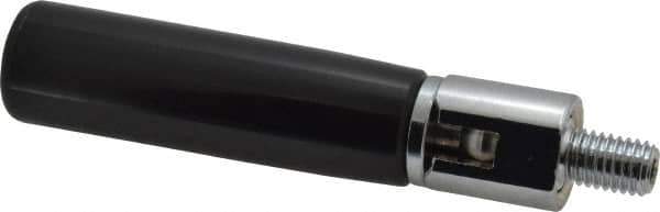 Jergens - M10x1.5 Threaded Stem, Revolving (Folding) Handwheel & Machine Handle - Nylon Cylindrical Handle, 9/16" Long Steel Stem, 3" Handle Length - Industrial Tool & Supply