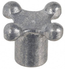 Jergens - 3" Head Diam, 4 Point Lobed Knob - 5/8" Hole, Aluminum - Industrial Tool & Supply