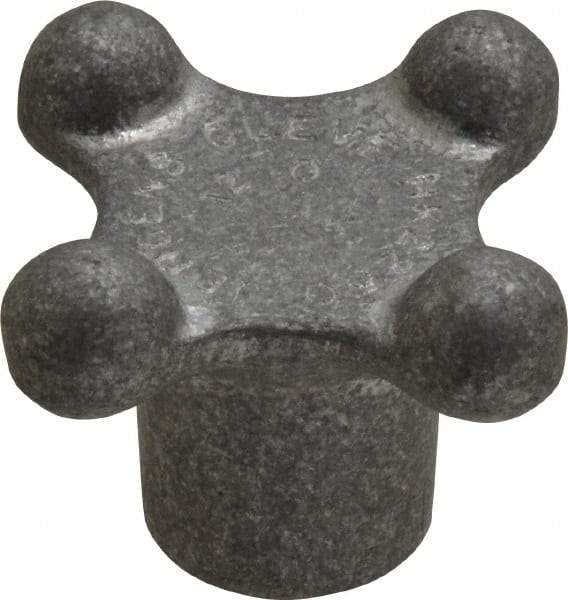 Jergens - 2-1/8" Head Diam, 4 Point Lobed Knob - 1/2-13 Hole, Aluminum - Industrial Tool & Supply