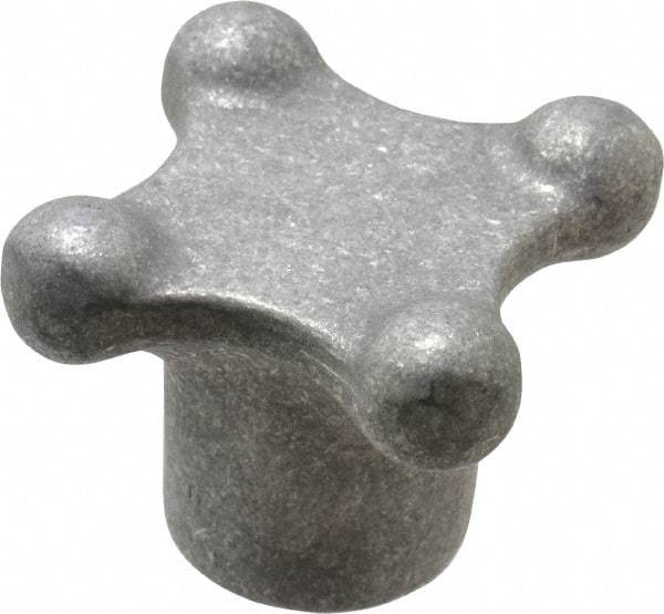 Jergens - 3" Head Diam, 4 Point Lobed Knob - 5/8-11 Hole, Aluminum - Industrial Tool & Supply