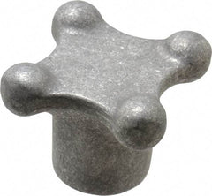 Jergens - 3" Head Diam, 4 Point Lobed Knob - 5/8-11 Hole, Aluminum - Industrial Tool & Supply