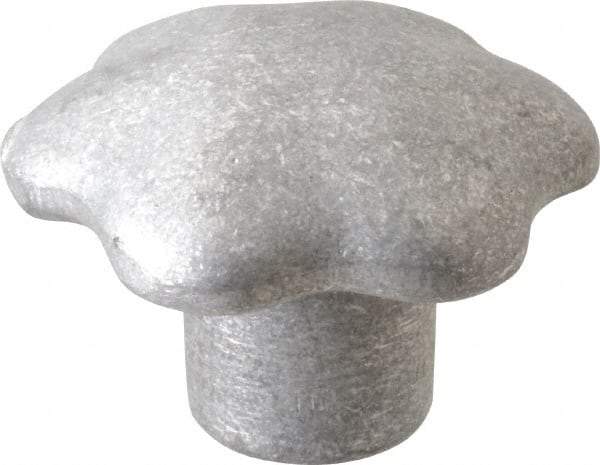 Jergens - 2-3/4" Head Diam, 6 Point Lobed (Palm-Grip) Knob - 1/2" Hole, Aluminum - Industrial Tool & Supply