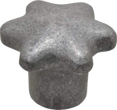 Jergens - 2" Head Diam, 6 Point Lobed (Palm-Grip) Knob - 3/8-16 Hole, Aluminum - Industrial Tool & Supply