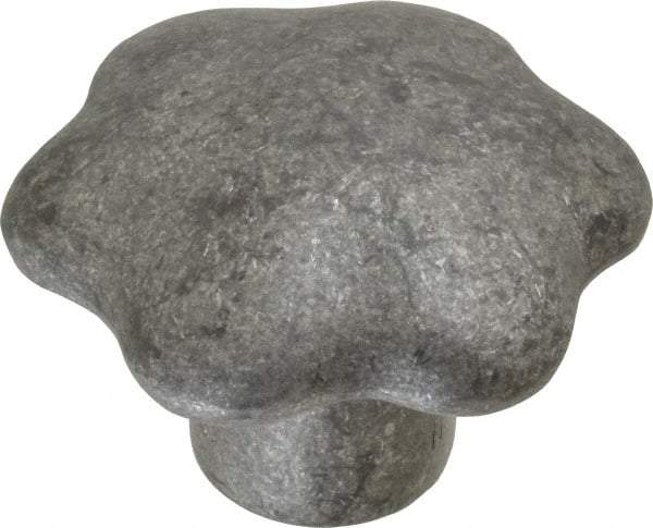 Jergens - 2-3/4" Head Diam, 6 Point Lobed (Palm-Grip) Knob - 1/2-13 Hole, Aluminum - Industrial Tool & Supply