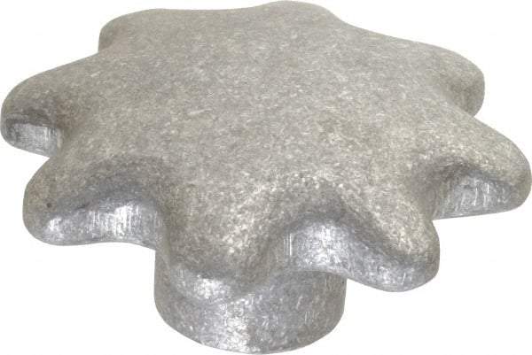 Jergens - 3-1/2" Head Diam, 6 Point Lobed (Palm-Grip) Knob - 1/2-13 Hole, Aluminum - Industrial Tool & Supply