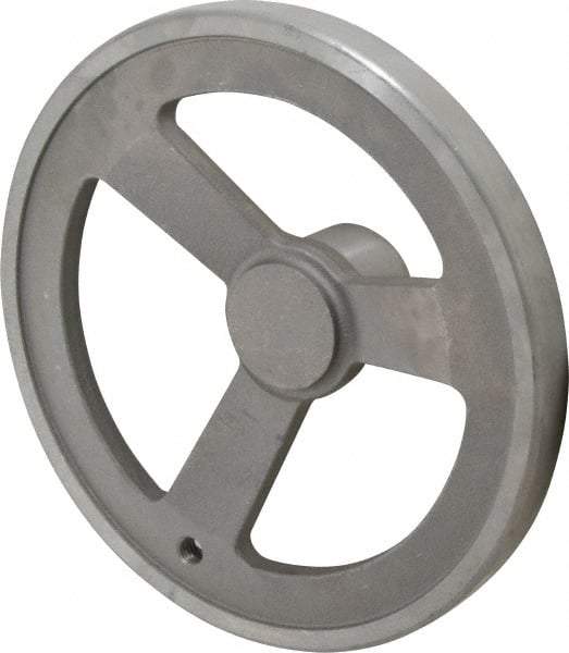 Jergens - 10", 3 Spoke Offset Handwheel with Handle - 2-3/8" Hub, Aluminum Alloy, Plain Finish - Industrial Tool & Supply