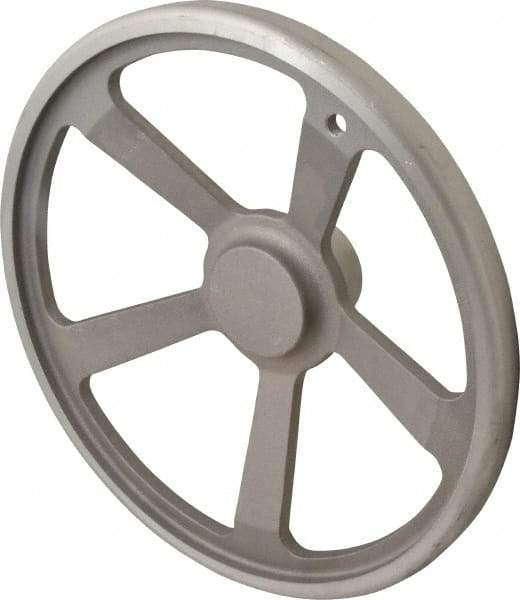 Jergens - 14", 5 Spoke Offset Handwheel with Handle - 2-3/4" Hub, Aluminum Alloy, Plain Finish - Industrial Tool & Supply