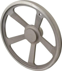 Jergens - 14", 5 Spoke Offset Handwheel with Handle - 2-3/4" Hub, Aluminum Alloy, Plain Finish - Industrial Tool & Supply