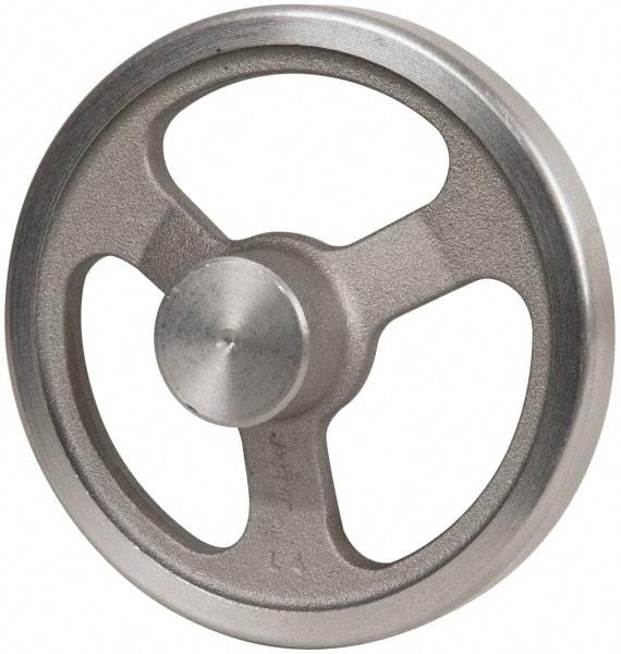 Jergens - 6", 3 Spoke Offset Handwheel - 1-1/2" Hub, Aluminum Alloy, Plain Finish - Industrial Tool & Supply